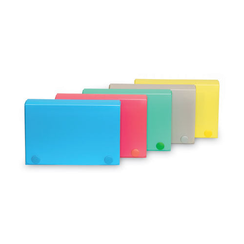 Index Card Case, Holds 100 3 X 5 Cards, 5.38 X 1.25 X 3.5, Polypropylene, Assorted Colors