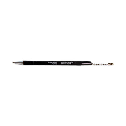 Replacement Antimicrobial Counter Chain Ballpoint Counter Pen, Medium, 1 Mm, Black Ink, Black