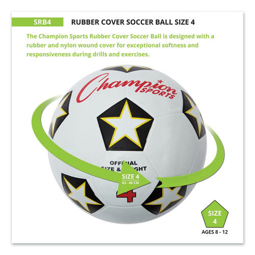 Rubber Sports Ball, For Soccer, No. 4 Size, White/black