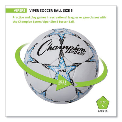 Viper Soccer Ball, No. 5. Size, 8.5" To 9" Diameter, White