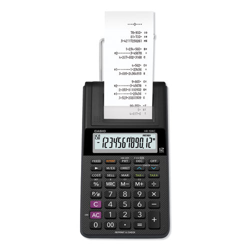 Hr-10rc Handheld Portable Printing Calculator, Black Print, 1.6 Lines/sec