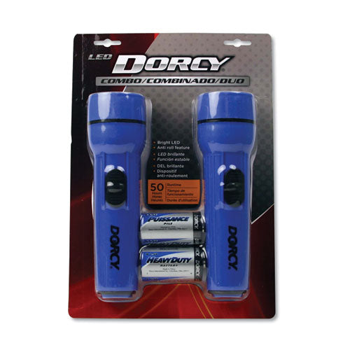 Led Flashlight Pack, 1 D Battery (included), Blue, 2/pack