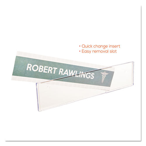 Superior Image Cubicle Nameplate Sign Holder, 8.5 X 2 Insert, Clear