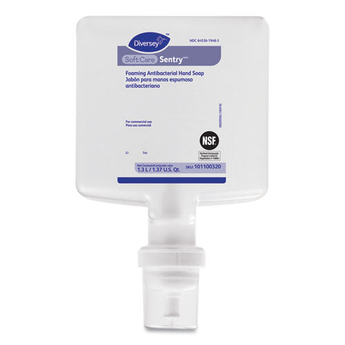 Soft Care Sentry Foaming Antibacterial Hand Soap Refill, Fragrance-free, 1.3 L, 6/carton