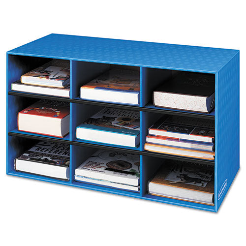 Classroom Literature Sorter, 9 Compartments, 28.25 X 13 X 16, Blue