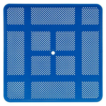 Perforated Steel Picnic Table, Square, 81 X 81 X 29.5, Blue Top, Blue Base/legs