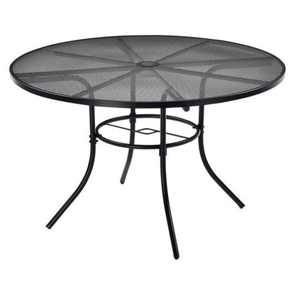 Interion Mesh Cafe Table And Chair Sets, Round, 36" Dia X 29"h, Black Top, Black Base/legs