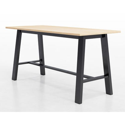 Midtown Bistro Dining Table With Four Black Kool Barstools, 36 X 72 X 41, Kensington Maple