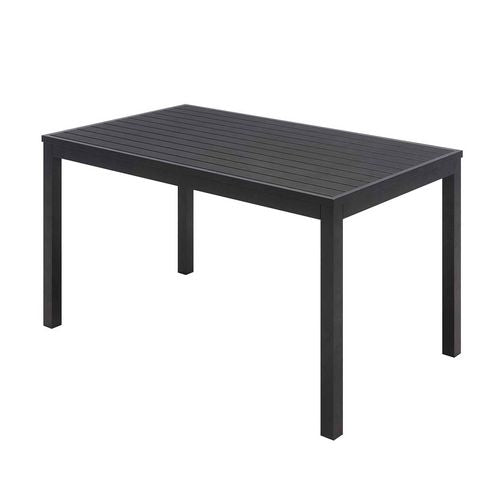 Eveleen Outdoor Patio Table With Two Black Powder-coated Polymer Chairs And Two Benches, 32 X 55, Gray