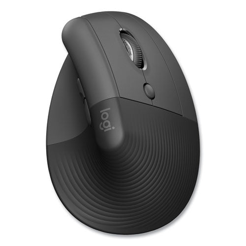 Lift For Business Vertical Ergonomic Mouse, 2.4 Ghz Frequency/32 Ft Wireless Range, Right Hand Use, Graphite