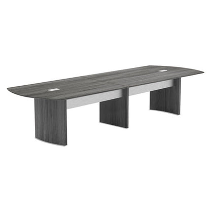 Medina Conference Table Top, Half-section, Boat, 72w X 48d, Gray Steel