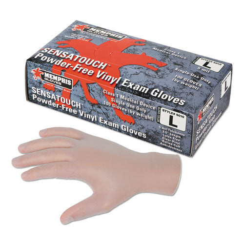 Sensatouch Clear Vinyl Disposable Medical Grade Gloves, Medium, 100/box, 10 Box/carton