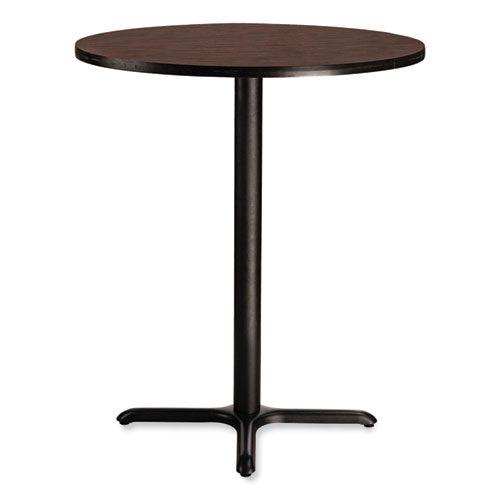 Cafe Table, 36" Diameter X 42h, Round Top/x-base, Mahogany Top, Black Base