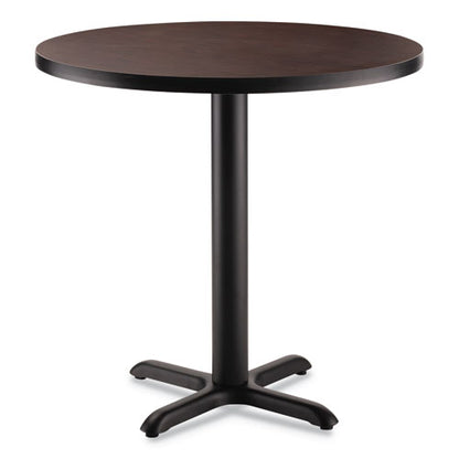 Cafe Table, 36" Diameter X 30h, Round Top/x-base, Mahogany Top, Black Base