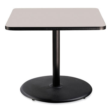 Cafe Table, 36w X 36d X 30h, Square Top/round Base, Gray Nebula Top, Black Base