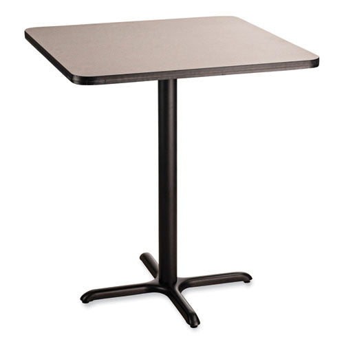 Cafe Table, 36w X 36d X 42h, Square Top/x-base, Gray Nebula Top, Black Base