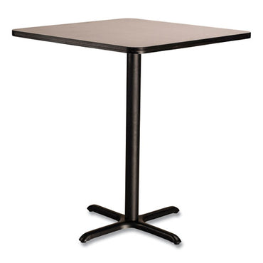 Cafe Table, 36w X 36d X 42h, Square Top/x-base, Gray Nebula Top, Black Base