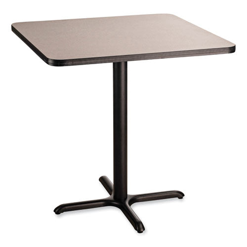 Cafe Table, 36w X 36d X 36h, Square Top/x-base, Gray Nebula Top, Black Base