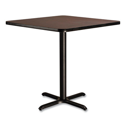 Cafe Table, 36w X 36d X 36h, Square Top/x-base, Mahogany Top, Black Base