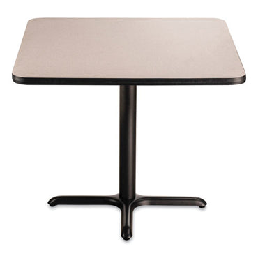 Cafe Table, 36w X 36d X 30h, Square Top/x-base, Gray Nebula Top, Black Base