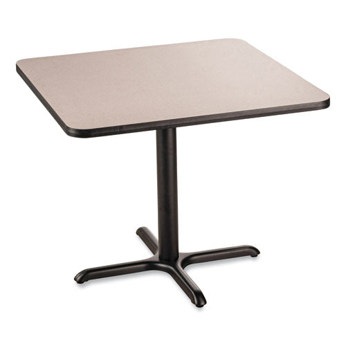 Cafe Table, 36w X 36d X 30h, Square Top/x-base, Gray Nebula Top, Black Base