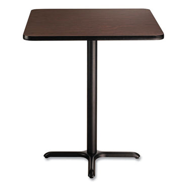 Cafe Table, 36w X 36d X 30h, Square Top/x-base, Mahogany Top, Black Base