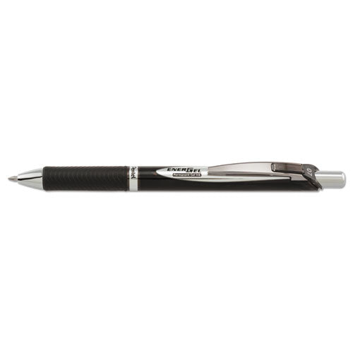 Energel Pro Permanent Ink Hybrid Gel Pen, Retractable, Medium 0.7 Mm, Black Ink, Black Barrel