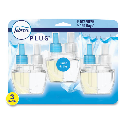 Plug Air Freshener Refills, Linen And Sky, 2.63 Oz, 3/pack, 3 Packs/carton