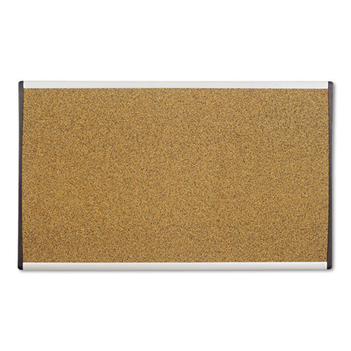 Arc Frame Cubicle Board, Cork Bulletin, 30" X 18", Tan Surface, Satin Aluminum Frame