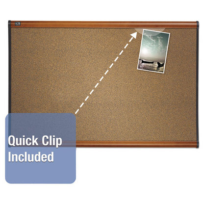 Prestige Colored Cork Bulletin Board, 48" X 36", Brown Surface, Light Cherry Finished Fiberboard/plastic Frame