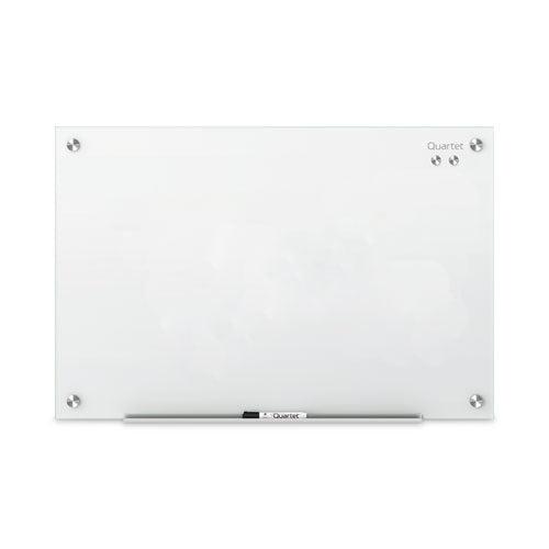 Infinity Magnetic Glass Marker Board, 24" X 18", White Surface