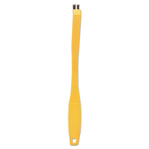 Synthetic-fill Tile And Grout Brush, Black Plastic Bristles, 2.5" Brush, 8.5" Yellow Plastic Handle