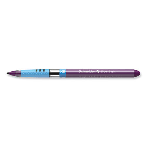 Slider Basic Ballpoint Pen, Stick, Extra-bold 1.4 Mm, Violet Ink, Violet Barrel, 10/box