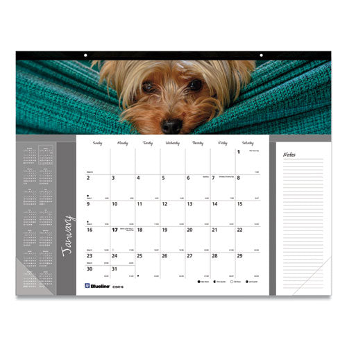 Pets Collection Monthly Desk Pad, Puppies Photography, 22 X 17, Black Binding, Clear Corners, 12-month (jan To Dec): 2025