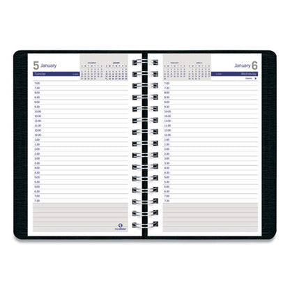 Duraglobe Daily Planner, 30-minute Appointments, 8 X 5, Black Soft Cover, 12-month (jan To Dec): 2025