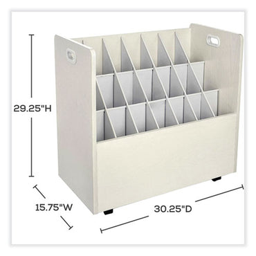 Mobile Roll File, 21 Compartments, 30.25w X 15.75d X 29.25h, Tan