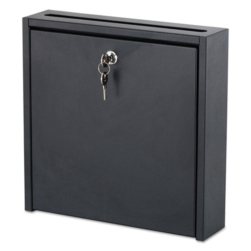 Wall-mountable Interoffice Mailbox, 12 X 3 X 12, Black