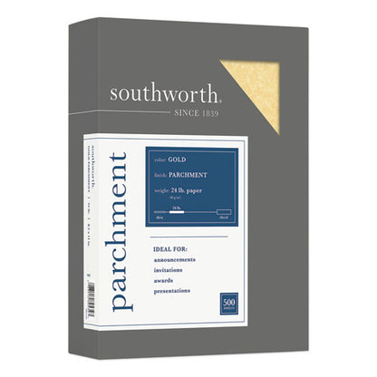 Parchment Specialty Paper, 24 Lb Bond Weight, 8.5 X 11, Gold, 500/ream