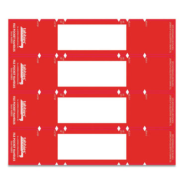 File Pocket Handles, 9.63 X 2, Red/white, 4/sheet, 12 Sheets/pack