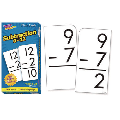 Skill Drill Flash Cards, Subtraction, 3 X 6, Black And White, 91/pack