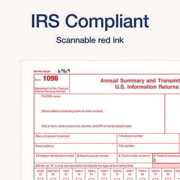 2-part 1096 Continuous Feed Tax Forms, Fiscal Year: 2024, Two-part Carbonless, 8 X 11, 10 Forms Total