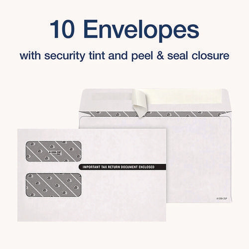 4-part 1099-misc Tax Form Kit With Security Envelopes And Tax Forms Helper, 2024, 8 X 5, 2 Forms/sheet, 10 Forms Total