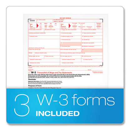 W-2 Tax Forms For Inkjet/laser Printers, Fiscal Year: 2023, Six-part Carbonless, 8.5 X 5.5, 2 Forms/sheet, 50 Forms Total