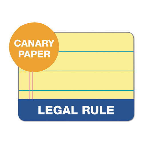 "the Legal Pad" Glue Top Pads, Wide/legal Rule, 50 Canary-yellow 8.5 X 11 Sheets, 12/pack