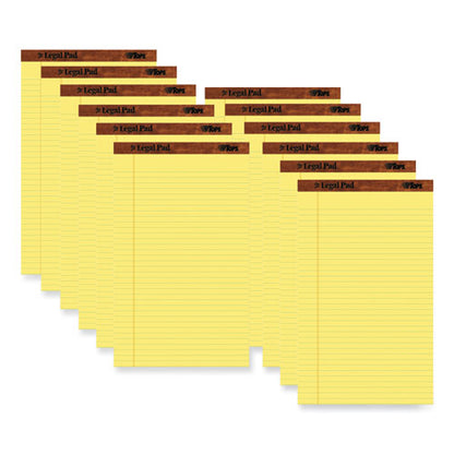 "the Legal Pad" Plus Ruled Perforated Pads With 40 Pt. Back, Wide/legal Rule, 50 Canary-yellow 8.5 X 14 Sheets, Dozen