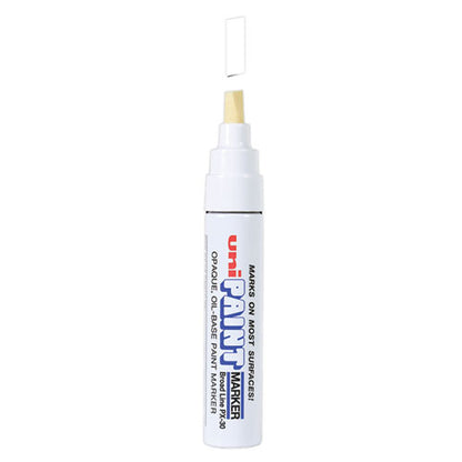 Permanent Marker, Broad Chisel Tip, White