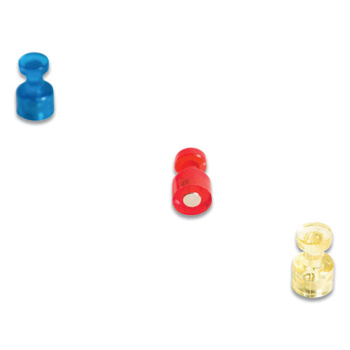 Magnetic Push Pins, Assorted Colors, 0.75" Diameter, 6/pack