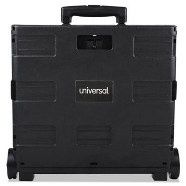 Collapsible Mobile Storage Crate, Plastic, 18.25 X 15 X 18.25 To 39.37, Black