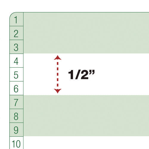 Printout Paper, 1-part, 20 Lb Bond Weight, 14.88 X 11, White/green Bar, 2,400/carton