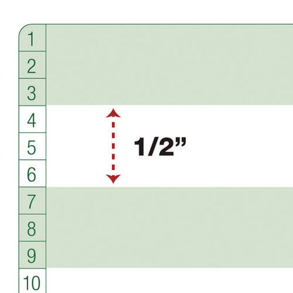 Printout Paper, 1-part, 20 Lb Bond Weight, 14.88 X 11, White/green Bar, 2,400/carton